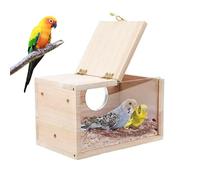 Wpsagek Bird Breeding Box, Transparent Bird House, Wooden Conure Nesting And Breeding Box Visible Design For Cockatiel, Canary, Budgerigar