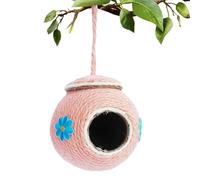Wpsagek Bird House | Handwoven Natural Shell Simulation Birdhouse | Anti-bite Bird Nesting With Rope Woven Cover For Parrot, Parakeet, Conures, Cockatiel, Lovebird, Finches, Hamsters, Squirrel