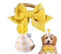 Wpsagek Birthday Hat for Cat | Dog Collar Cat Hats Cute | Pet Headwear Adjustable Bow Tie, Small Dog Hat Plaid Hat, Costume Decorations Supplies