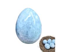 Wpsagek Blue Crystals - Natural Blue Kyanite Crystal Dragon Egg - Palm Stone, Pocket Worry Stone, Decorative Crystal Reiki Accessories for Meditation Tool