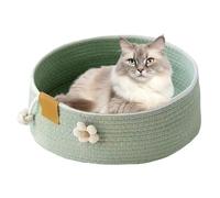 Wpsagek Cat Bed Basket 40cm, Cotton Rope Woven Basket Nest Cat Bed, Round Pet Sleeping Beds Scratching Pad House For Small Medium Large Cats
