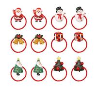 Wpsagek Christmas Hair Ties for Girls, Hair Ties Cute Elastic Trees Hair Bands - Girls Ponytail Holders Bulk Festive Multi-Purpose for Friends Holidays