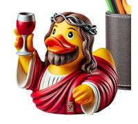 Wpsagek Duck Decor for Home - 3.5-Inch Creative Resin Statue Jesus Duck - Miniature Animals, Multifunctional Christian Decoration, Outdoor Animal Decor for Church