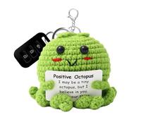 Wpsagek Funny Positive Octopus | Octopus Positive Toy with Encouragement Card,Hand Woven Decorations, Emotional Support Crochet Doll for Friends