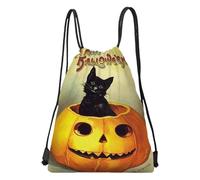 Wpsagek Halloween Drawstring Bag - Treats Bag - 13X16.9 Inches Halloween Drawstring Backpack Trick or Treat Sack Candy Goodie Pouch for Party Favors