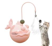 Wpsagek Interactive Cat Toy, Kitten Chasing Catnip Teaser, Cat Feather Toy Entertaining Sensory Mental Stimulation Treat Dispenser for Boredom Relief Hunting Simulation