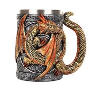 Wpsagek Medieval Dragon Mug, Dungeon and Dragons Beer Cup with Handles, Medieval Dragon Beer Stein Tankard Gothic Drink Cup, Halloween