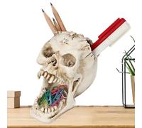 Wpsagek Pencil Cup, Makeup Brush Pencil Pen Container Pot, Scary Desk Supplies Organizer Key Holder, Spooky Goth Decorations for Vanity, Desk, Table