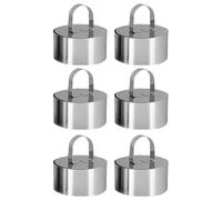 Wpsagek Stainless Steel Round Baking Tools - Cake Tools Set - Stainless Steel Circular Layer Cake Mould Pan Set of 6 for Pastry, Cake, Tart, Cookies