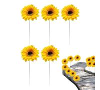 Wpsagek Sunflower Yard Stakes,Metal Spring Decor Sunflower Yard Stakes | 5X Landscape Flower Stick, Yard Art Garden Decor for Yard Lawn Pathway Patio Decoration