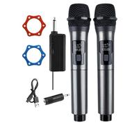 Wpsagek Two Microphone System | Cordless Karaoke Microphones with Rechargeable Receiver,Noise Reduction, Professional for Stage Performance, Karaoke Singing, Lectures, Church