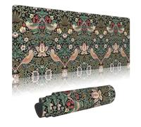 Wpshijia William Morris Strawberry Thief Gaming Mouse Pad, XXL Large Desk Mat with Non Slip Rubber Base, 11.8 X 31.5" Mousepad