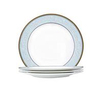 WPSLNWO Fine Bone China Dessert Plate Set, 4 Pcs Classic Relief Pattern Gilt Edged High Grade 8 Salad Plate Appetizer Plate Sets For 4 People