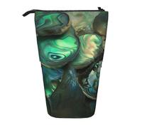 WPUTY Abalone Nacre Printed Pencil Case Standing Telescopic Pen Holder for Cosmetics Pouch Makeup Office Bag