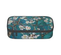 WPUTY Almond Blossom Printed Pencil Case Large Capacity Pen Pencil Bag Stationery Box Makeup Pouch for Office Travel School