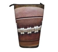 WPUTY American Football Laces Printed Pencil Case Standing Telescopic Pen Holder for Cosmetics Pouch Makeup Office Bag