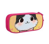 WPUTY Cartoon cat Art Printed Large Capacity Pencil Case Pink Double-Layer Stationery Organizer Makeup Bag for School, Office, Travel