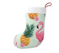 WPUTY cartoon flamingo pineapples Printed Christmas Stockings Goodie Bags Xmas Decorations Stockings Gifts for Christmas Tree Family Holiday Party Ornament