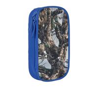 WPUTY Cold Tree Camouflage Printed Large Capacity Pencil Case Blue Double-Layer Stationery Organizer, Cosmetic & Makeup Bag for Students, Teachers, Adults