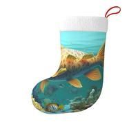 WPUTY colorful fish under the sea Printed Christmas Stockings Goodie Bags Xmas Decorations Stockings Gifts for Christmas Tree Family Holiday Party Ornament