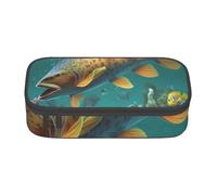 WPUTY Colorful Fish Under The sea Printed Pencil Case Large Capacity Pen Pencil Bag Stationery Box Makeup Pouch for Office Travel School