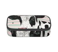 WPUTY Cute Cow Polka Dot Printed Pencil Case Large Capacity Pen Pencil Bag Stationery Box Makeup Pouch for Office Travel School