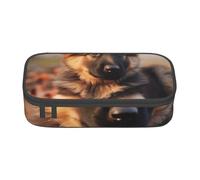 WPUTY Cute German Shepherd Puppy Printed Pencil Case Large Capacity Pen Pencil Bag Stationery Box Makeup Pouch for Office Travel School