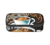 WPUTY Delicious Coffee Printed Pencil Case Large Capacity Pen Pencil Bag Stationery Box Makeup Pouch for Office Travel School