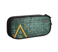 WPUTY Formulas Shapes Theory Math Lesson Word Printed Large Capacity Pencil Case Black Double-Layer Stationery Organizer Makeup Bag for School, Office, Travel