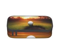 WPUTY Golf Sport at Sunset Printed Pencil Case Large Capacity Pen Pencil Bag Stationery Box Makeup Pouch for Office Travel School