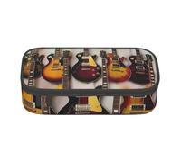 WPUTY Guitar Collection Printed Pencil Case Large Capacity Pen Pencil Bag Stationery Box Makeup Pouch for Office Travel School