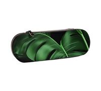 WPUTY Hard Shell PU Leather Pencil Case, Banana Leaves Prints Pencil Box Waterproof Pen Organizer for School, Travel, Cosmetics & Gifts