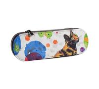 WPUTY Hard Shell PU Leather Pencil Case, Butterfly Polka dot and cat Prints Pencil Box Waterproof Pen Organizer for School, Travel, Cosmetics & Gifts