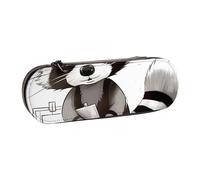 WPUTY Hard Shell PU Leather Pencil Case, Cartoon Cute Raccoon Prints Pencil Box Waterproof Pen Organizer for School, Travel, Cosmetics & Gifts