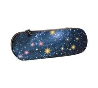 WPUTY Hard Shell PU Leather Pencil Case, Constellation Star Clusters Galaxies Prints Pencil Box Waterproof Pen Organizer for School, Travel, Cosmetics & Gifts