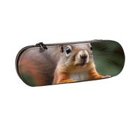 WPUTY Hard Shell PU Leather Pencil Case, Funny Animal Squirrel Prints Pencil Box Waterproof Pen Organizer for School, Travel, Cosmetics & Gifts