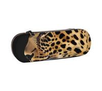 WPUTY Hard Shell PU Leather Pencil Case, Leopard Animal Print Prints Pencil Box Waterproof Pen Organizer for School, Travel, Cosmetics & Gifts