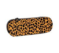 WPUTY Hard Shell PU Leather Pencil Case, Leopard Printed Prints Pencil Box Waterproof Pen Organizer for School, Travel, Cosmetics & Gifts