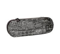 WPUTY Hard Shell PU Leather Pencil Case, School Math Prints Pencil Box Waterproof Pen Organizer for School, Travel, Cosmetics & Gifts