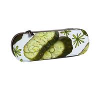 WPUTY Hard Shell PU Leather Pencil Case, Sushi Dill Pickles Prints Pencil Box Waterproof Pen Organizer for School, Travel, Cosmetics & Gifts