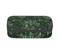 WPUTY Hunter Green Floral Petals Pattern Printed Pencil Case Large Capacity Pen Pencil Bag Stationery Box Makeup Pouch for Office Travel School