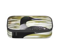 WPUTY Loon Nature Bird Printed Pencil Case Large Capacity Pen Pencil Bag Stationery Box Makeup Pouch for Office Travel School
