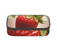 WPUTY Lovely Strawberry Printed Pencil Case Large Capacity Pen Pencil Bag Stationery Box Makeup Pouch for Office Travel School