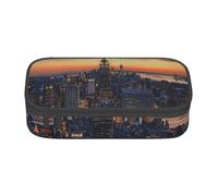 WPUTY New York City Printed Pencil Case Large Capacity Pen Pencil Bag Stationery Box Makeup Pouch for Office Travel School