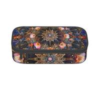 WPUTY Rectangle Mandala Art Printed Pencil Case Large Capacity Pen Pencil Bag Stationery Box Makeup Pouch for Office Travel School