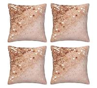 WPUTY rose gold glitter Printed Throw Pillow Covers Set of 4 Pcs, 40x40 CM, All-Season Modern Pillow Cases for Car, Office Home and Bedroom Decor