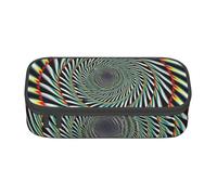 WPUTY Spiral Optical Illusion Printed Pencil Case Large Capacity Pen Pencil Bag Stationery Box Makeup Pouch for Office Travel School
