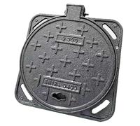 WPWSDWMX Small Cast Iron Manhole Cover and Frame 30cm/12in, Heavy Duty Round Sewage Basin Cover, for Driveway, Concrete, Yard
