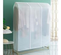 WPWSDWMX Translucent Garment Covers, Dustproof Hanging Clothes Storage, Large Clothes Cover for Hanging with 2 Durable Zipper, for Long Coat, Jacket, Sweater, Shirts, Suits(130cm/51in)