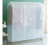 WPWSDWMX Translucent Garment Covers, Dustproof Hanging Clothes Storage, Large Clothes Cover for Hanging with 2 Durable Zipper, for Long Coat, Jacket, Sweater, Shirts, Suits(150cm/59in)